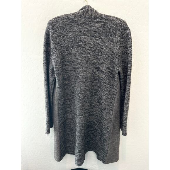 EILEEN FISHER | Gray Taupe Yak Wool Silk Blend Long Sweater Cardigan | Small - Picture 5 of 9